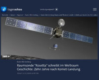 Bild mit Raumsonde Rosetta im Weltall